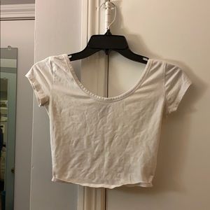 White cropped tee